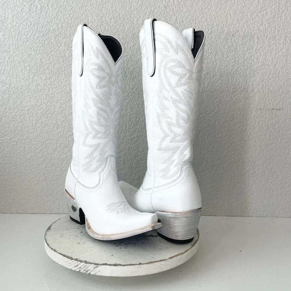 Lane MEGAN MORONEY Cowboy Boots Smokeshow Womens 10 White Western Cowgirl Tall - Picture 15 of 15